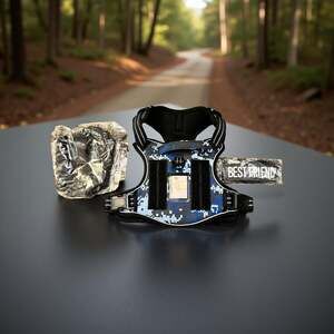 Auroth Tactical Dog Harness Blue Camo Adjustable Quick Release No Pull